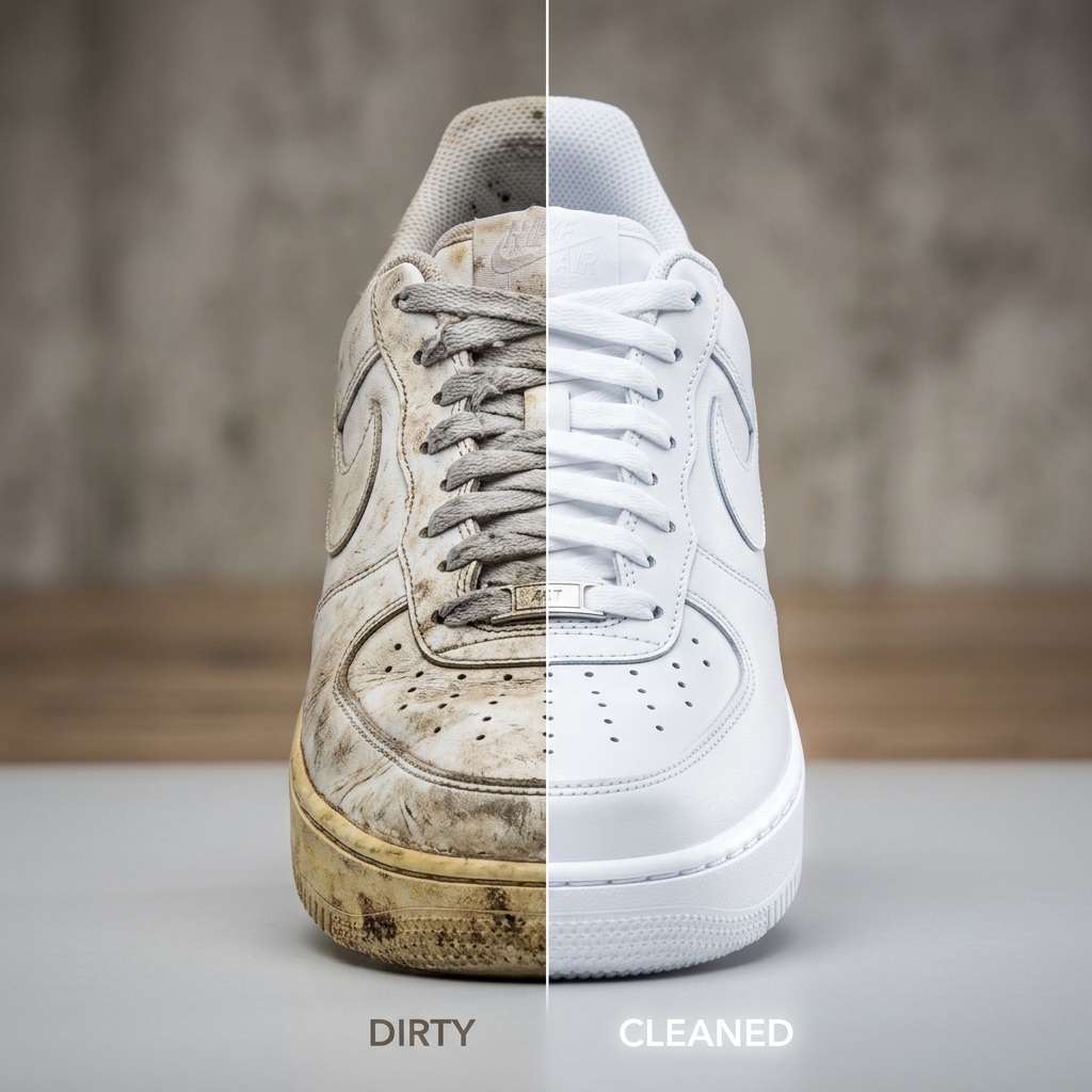 Before and After Sneaker Whitening