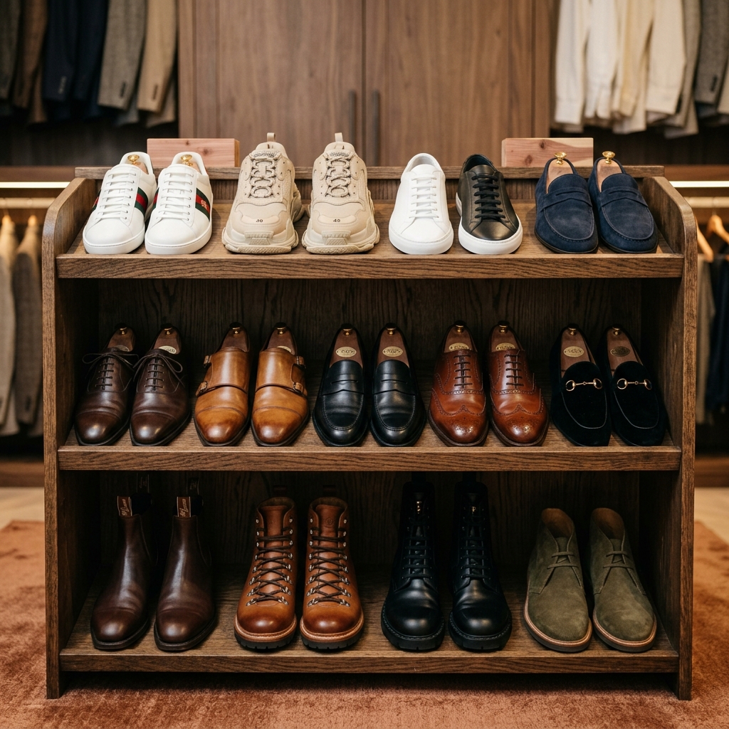 Organized luxury shoe collection